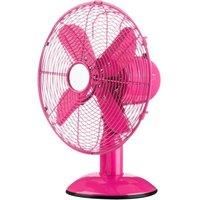 Premier Housewares Oscillating Desk Fan with 3 Speeds, Hot Pink