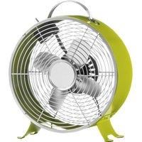 Premier Housewares Portable Retro Desk Fan with 2 Speeds, Lime Green