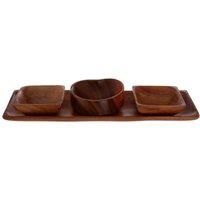 Premier Housewares 1104623 Socorro Serving Dish Set, 5 x 41 x 13 cm - Acacia Wood, Brown