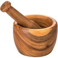 Premier Housewares Socorro Mortar and Pestle, Acacia Wood, 9 x 13 x 13 cm