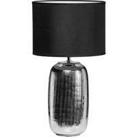 Premier Housewares E27 60 W Regent Park Chrome Finish Ceramic Table Lamp - Black Shade