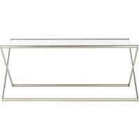 Roma Coffee Table Clear Tempered Glass Satin Nickel