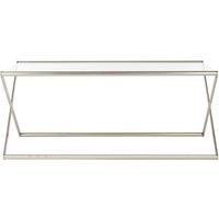 Roma Coffee Table Clear Tempered Glass Satin Nickel