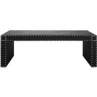 Premier Housewares Coffee Table For Living Room Low Coffee Table Black Coffee Tables Living Room Leather Effect/MDF Black Coffee Table