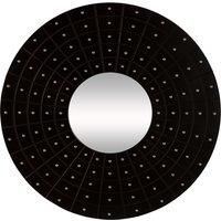 Orsina Sloane Round Wall Mirror in Black