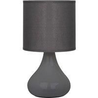 Grey Fabric Shade Lamp  Modern Bulbus Bedroom Bedside Desk Table Light Ceramic