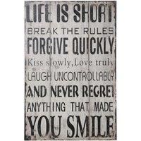 Premier Housewares Life is Short Wall Plaque