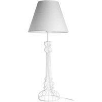 Chicago White Table Desk Lamp Metal Wire Base Contemporary Bedside Table