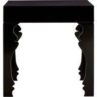 Orsina High Gloss Side Table, Wood Side Table, Wooden Bedside Table, Contemporary Natural Wood Side Table in Black