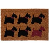 STYLISH 60 X 40CM NON SLIP SCOTTIE DOG COIR DOORMAT PVC BACKED DURABLE FLOOR MAT