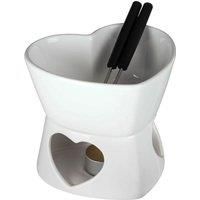 Premier Housewares Venus Fondue Set-Dolomite-White, Stainless Steel, 13 x 15 x 7 cm
