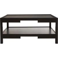Premier Housewares Small Low Coffee Table Wood Garden Coffee Table Black Coffee Table Outdoor Coffee Table Square Coffee Table 45 x 100 x 100 cm
