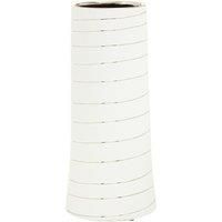 Interiors By Ph Small White Silver Stripe Ceramic Vase