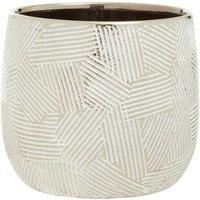 Interiors By Ph Large White Silver Ceramic Planter