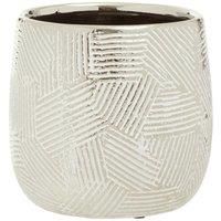 Interiors By Ph Small White Silver Ceramic Planter