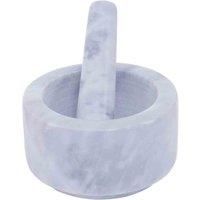 Premier Housewares Grey Marble Mortar and Pestle - 250ml, Sublime Veining, Handcrafted, 250 ml Capacity, Organic Charm, Sturdy and Durable, W12 x D12 x H7cm