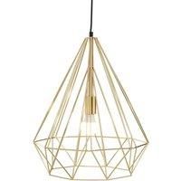 Orsina Black Conical Pendant Light, Distinctive Decorative Ceiling Light, Cage Frame Hanging Lamp For Dining Area in Gold