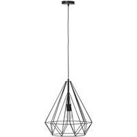 Orsina Black Conical Pendant Light, Distinctive Decorative Ceiling Light, Cage Frame Hanging Lamp For Dining Area