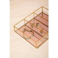 Premier Housewares 3 Compartments Clear Glass Makeup Organiser/ Make Up Organiser Drawer / Makeup Organiser Storage For Cosmetics/ Cosmetics Box/ Box For Makeup