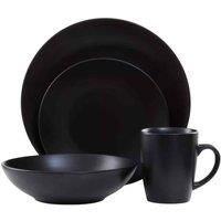 Interiors By Ph 16 Piece Black Dinner Set