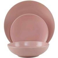 Premier Housewares Pink 12-Piece Stoneware Dinner Set