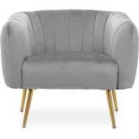 Interiors by PH Larissa Grey Velvet Accent Chair