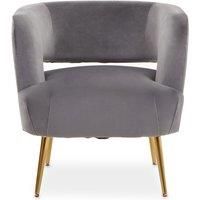 Interiors by PH Boutique Grey Velvet Accent Chair