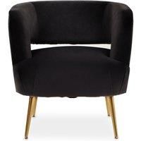 Interiors by PH Boutique Black Velvet Accent Chair, Black