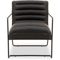 Interiors by PH Industrial Faux Leather Pleat Stitch Armchair Black
