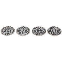 Premier Housewares London Leo Set Of 4 Leopard Coasters