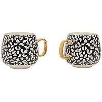 Premier Housewares London Leo Set Of 2 Leopard Mugs