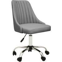 Orsina Ergonomic Off-White Leather Effect Home Office Chair, Comfortable Work From Home Chair, Movable Work Chair in Silver