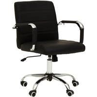 Brent Black Leather Effect And Chrome Home Office Chair