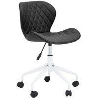 Orsina Comfortable Design Grey & White Home Office Chair, Ergonomic Work From Home Chair, Movable Sleek Chair in Black