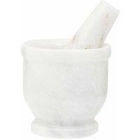 Premier Housewares Mortar and Pestle, Sublime Veining, Handcrafted, White Marble Stone, Organic Charm, Sturdy and Durable, W10 x D10 x H10cm