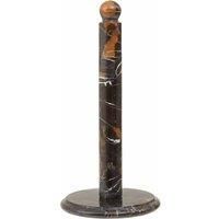Premier Housewares Black And Gold Kitchen Roll Holder/ Durable Marble Paper Towel Holder/ Stylish Smooth And Polished Tissue Roll Holder W15 x D15 x H32cm.