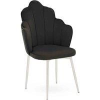 Interiors By PH Velvet Dining Chair Black Chrome Legs