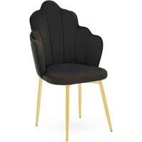 Interiors By PH Velvet Dining Chair Black Gold Legs