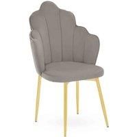 Interiors By PH Velvet Dining Chair Grey Gold Legs
