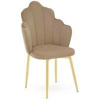 Interiors By PH Velvet Dining Chair Mink Gold Legs