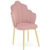 Interiors By PH Velvet Dining Chair Pink Gold Legs