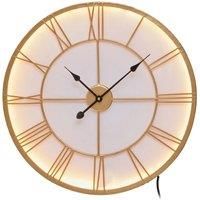 Interiors by PH Small Gold And White Led Wall Clock