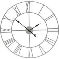 Interiors by PH Small Silver Metal Roman Numeral Wall Clock