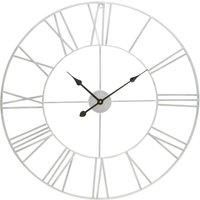 Interiors by PH Large Silver Metal Roman Numeral Wall Clock