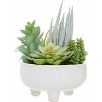 Interiors By Ph Faux Mixed Succulents In Large White Ceramic Pot