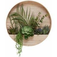 Interiors By Ph Faux Mixed Succulents In Wooden Wall Planter