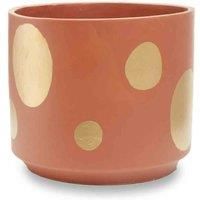 Interiors By Ph Yuri Large Terracotta Gold Spotted Planter