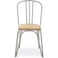 Orsina Lightweight Grey Finish Metal Frame Dining Chair, Comfy Outdoor Chair Metal, Effortless Cleaning Metal chair in Natural