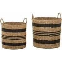 Interiors by PH Black Stripes Seagrass Baskets