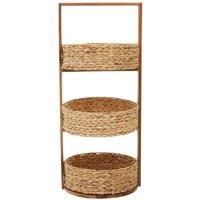 Interiors by PH Interiors By Premier 3 Tier Shelf Unit With Round Hyacinth Baskets